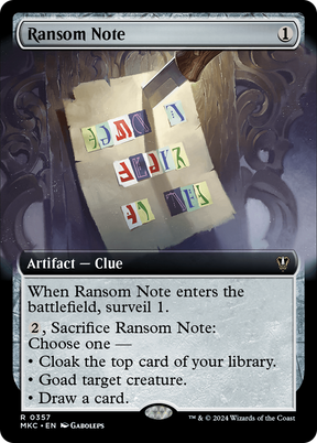 Magic: The Gathering - Ransom Note - Murders at Karlov Manor Commander