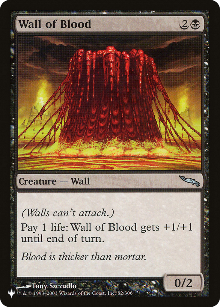 Magic: The Gathering - Wall of Blood - The List