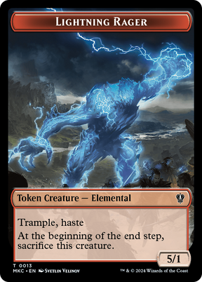 Magic: The Gathering - Lightning Rager Token - Murders at Karlov Manor Commander Tokens