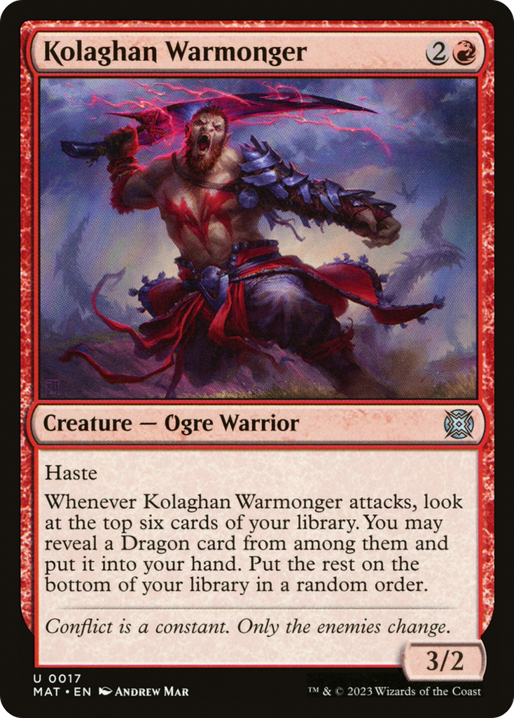 Magic: The Gathering - Kolaghan Warmonger Foil - March of the Machine: The Aftermath