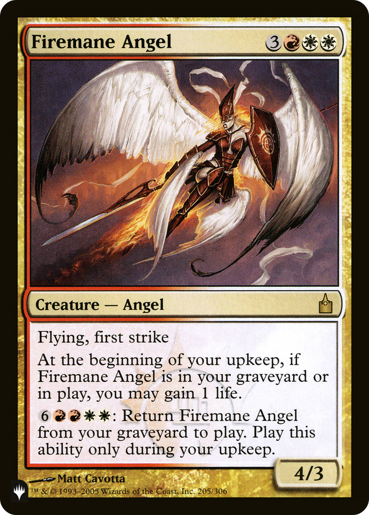 Magic: The Gathering - Firemane Angel - The List