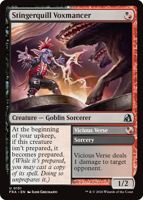 Magic: The Gathering - Stingerquill Voxmancer // Vicious Verse Foil - Reality Fracture