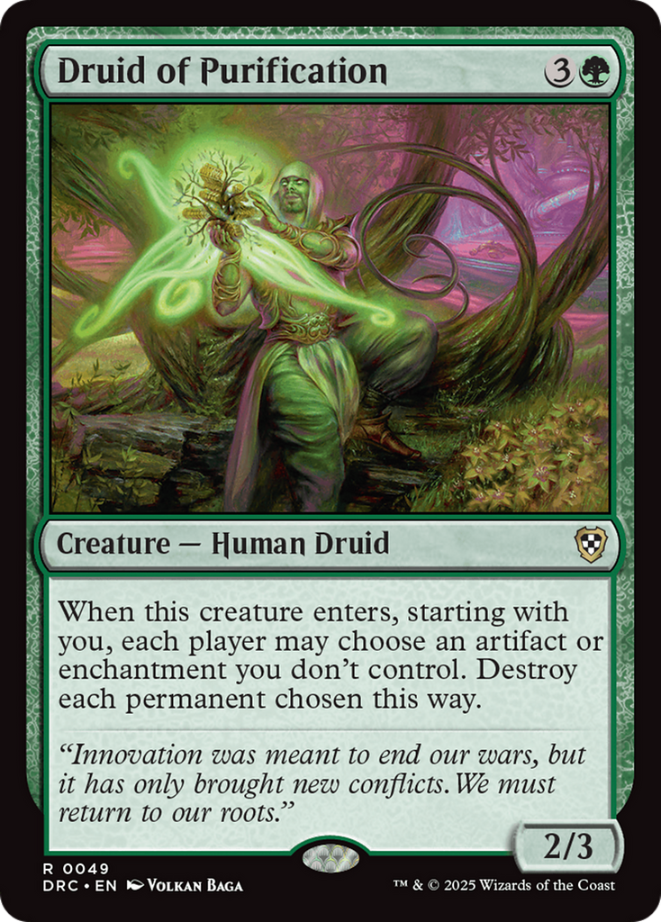 Magic: The Gathering - Druid of Purification - Aetherdrift Commander