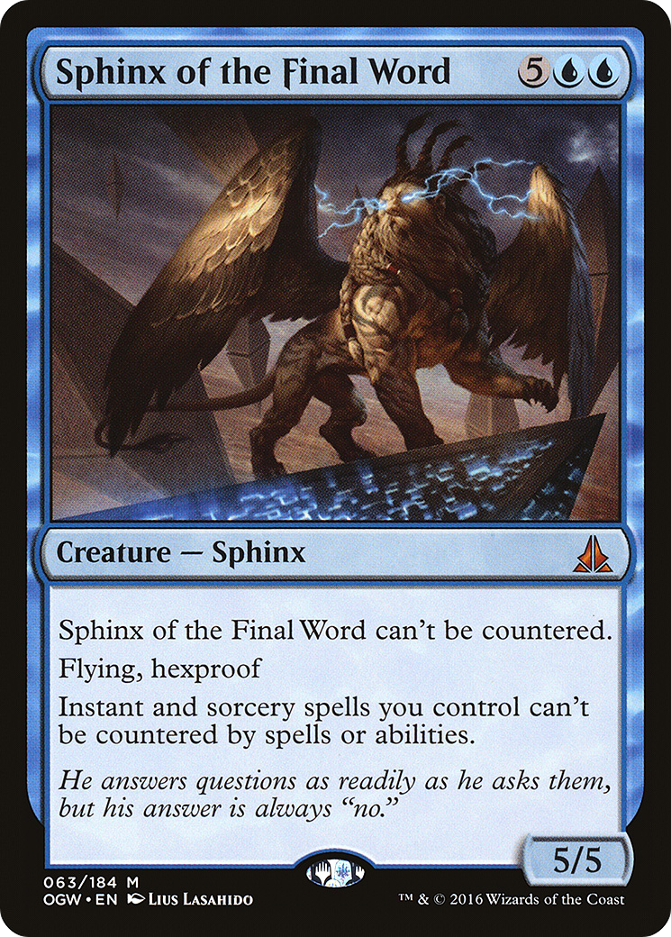 Magic: The Gathering - Sphinx of the Final Word Foil - Oath of the Gatewatch