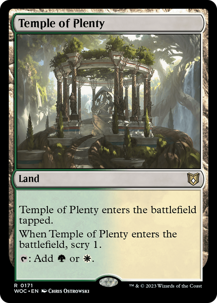 Magic: The Gathering - Temple of Plenty - Wilds of Eldraine Commander