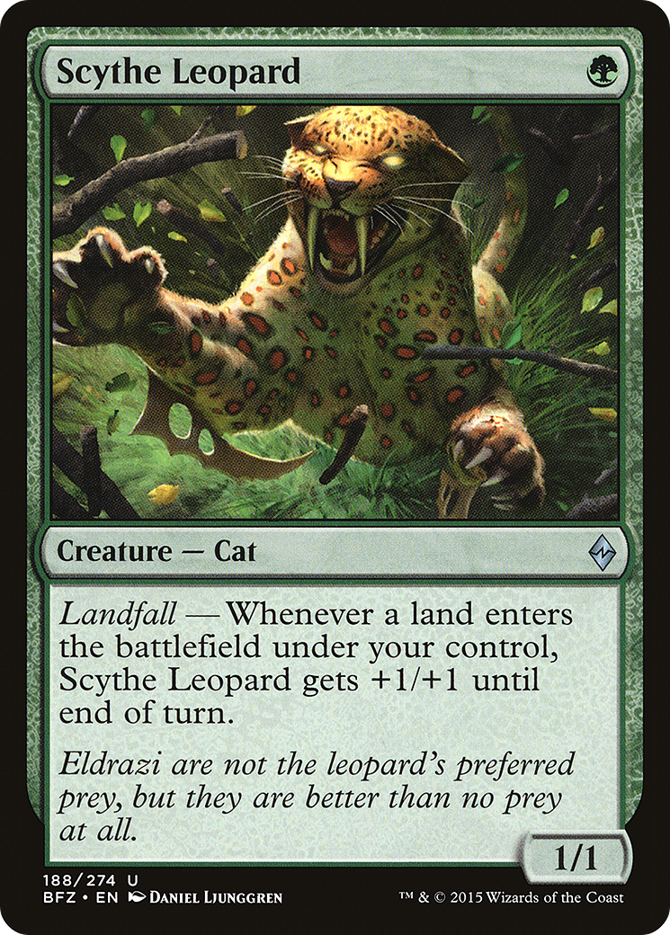 Magic: The Gathering - Scythe Leopard Foil - Battle for Zendikar
