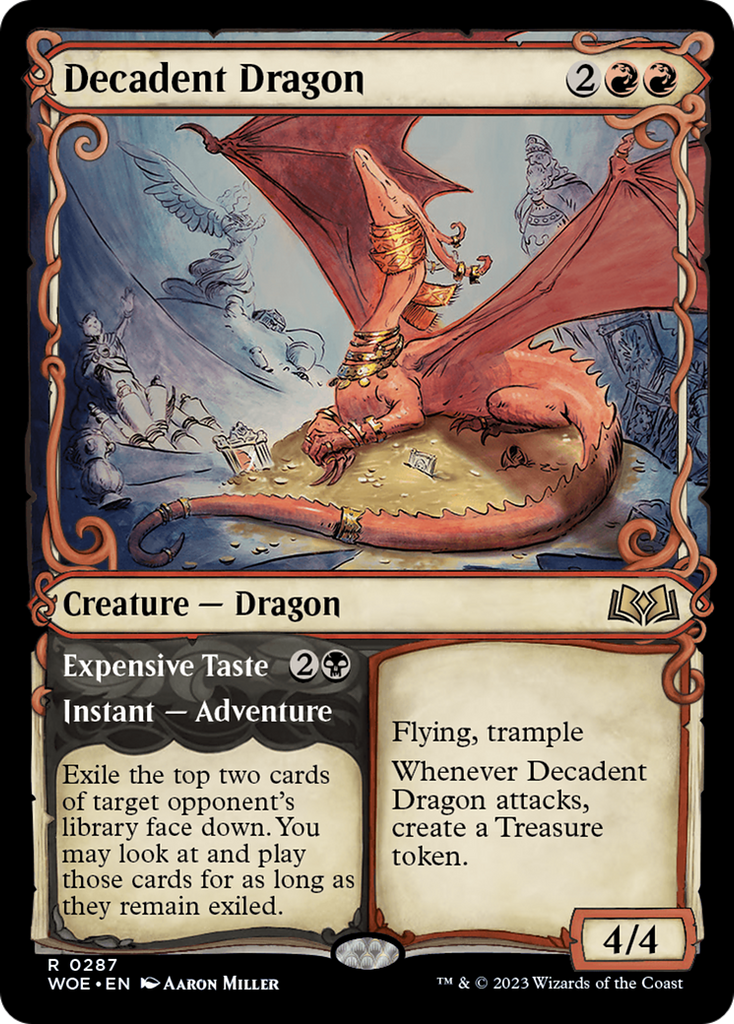 Magic: The Gathering - Decadent Dragon // Expensive Taste - Wilds of Eldraine