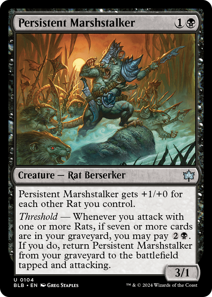 Magic: The Gathering - Persistent Marshstalker Foil - Bloomburrow