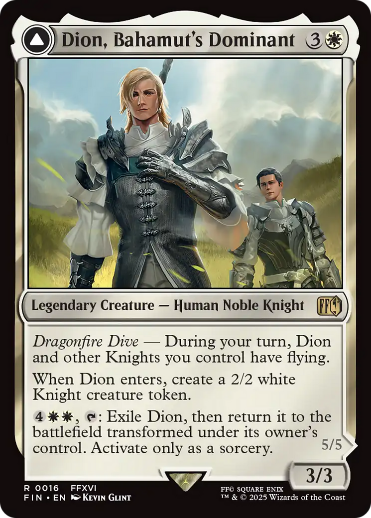 Magic: The Gathering - Dion, Bahamut's Dominant // Bahamut, Warden of Light Foil - Final Fantasy