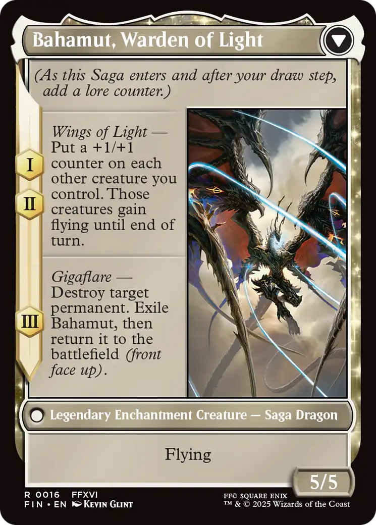 Magic: The Gathering - Dion, Bahamut's Dominant // Bahamut, Warden of Light Foil - Final Fantasy