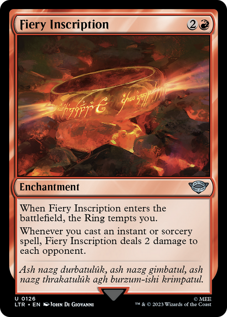 Magic: The Gathering - Fiery Inscription - The Lord of the Rings: Tales of Middle-earth