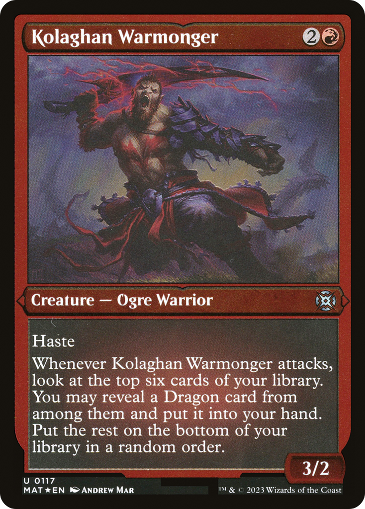 Magic: The Gathering - Kolaghan Warmonger Foil - March of the Machine: The Aftermath