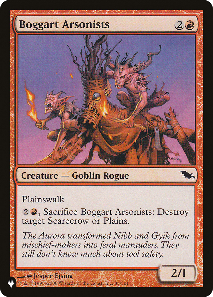 Magic: The Gathering - Boggart Arsonists - The List