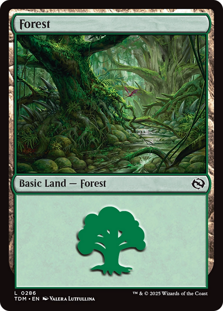 Magic: The Gathering - Forest #286 Foil - Tarkir: Dragonstorm