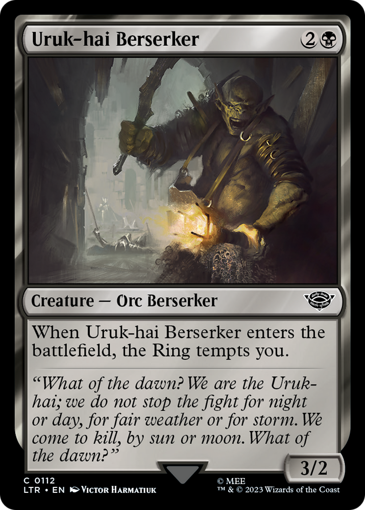 Magic: The Gathering - Uruk-hai Berserker Foil - The Lord of the Rings: Tales of Middle-earth