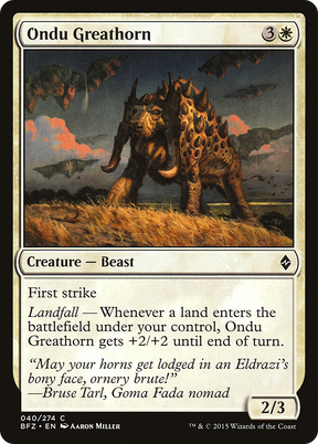 Magic: The Gathering - Ondu Greathorn Foil - Battle for Zendikar