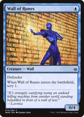Magic: The Gathering - Wall of Runes Foil - War of the Spark