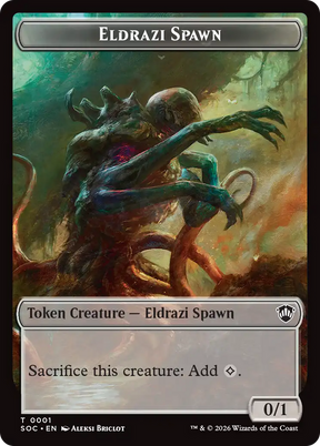 Magic: The Gathering - Eldrazi Spawn Token - Secrets of Strixhaven Commander Tokens