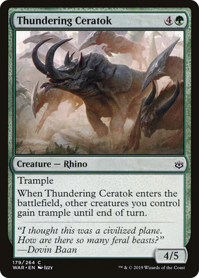 Magic: The Gathering - Thundering Ceratok Foil - War of the Spark