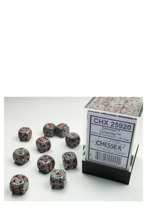 Chessex - 36er-Pack 12mm D6 Würfel - Speckled Granite