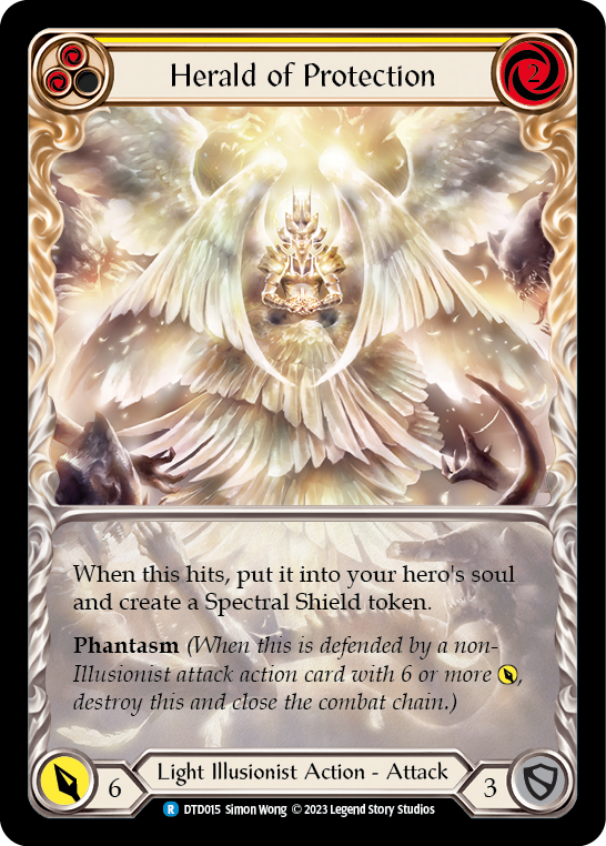 Flesh and Blood - Herald of Protection (Yellow) Extended Art - Dusk till Dawn