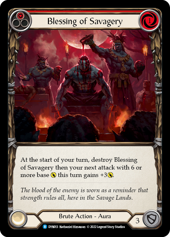 Flesh and Blood - Blessing of Savagery (Red) Rainbow Foil - Dynasty