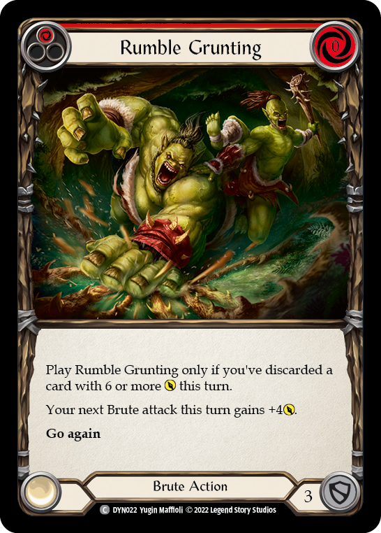 Flesh and Blood - Rumble Grunting (Red) Rainbow Foil - Dynasty