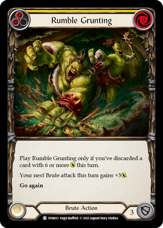 Flesh and Blood - Rumble Grunting (Yellow) Rainbow Foil - Dynasty