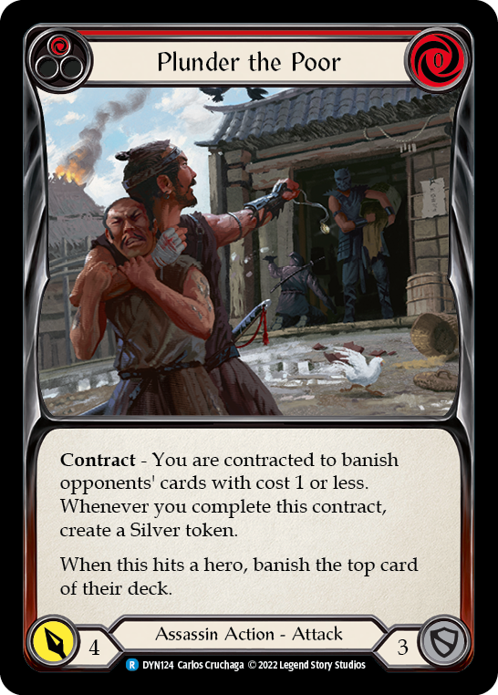 Flesh and Blood - Plunder the Poor (Red) Rainbow Foil - Dynasty