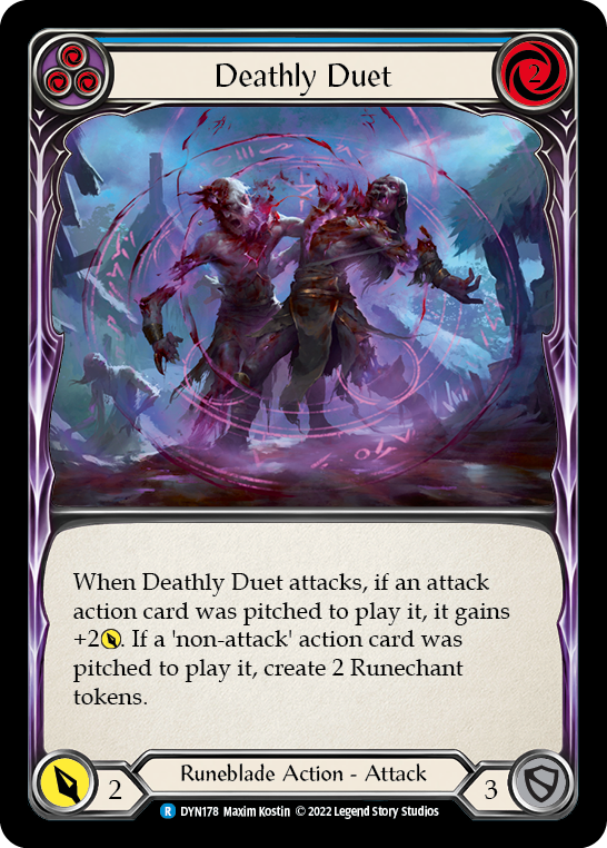 Flesh and Blood - Deathly Duet (Blue) Rainbow Foil - Dynasty