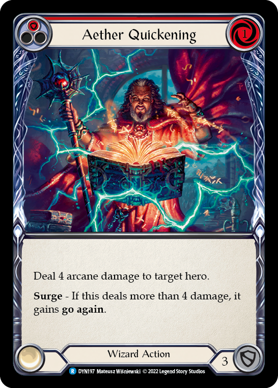 Flesh and Blood - Aether Quickening (Red) Rainbow Foil - Dynasty