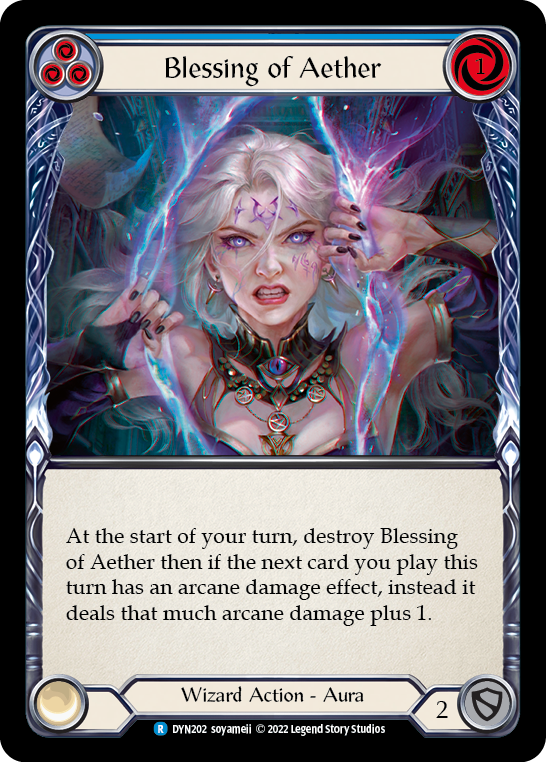 Flesh and Blood - Blessing of Aether (Blue) Rainbow Foil - Dynasty
