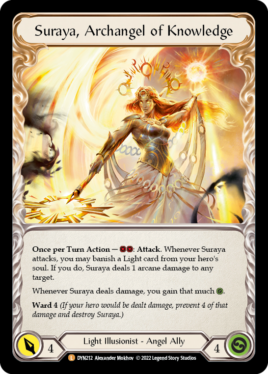 Flesh and Blood - Invoke Suraya // Suraya, Archangel of Knowledge Rainbow Foil - Dynasty