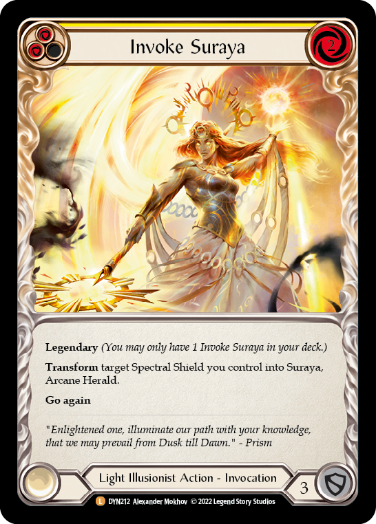 Flesh and Blood - Invoke Suraya // Suraya, Archangel of Knowledge Rainbow Foil - Dynasty