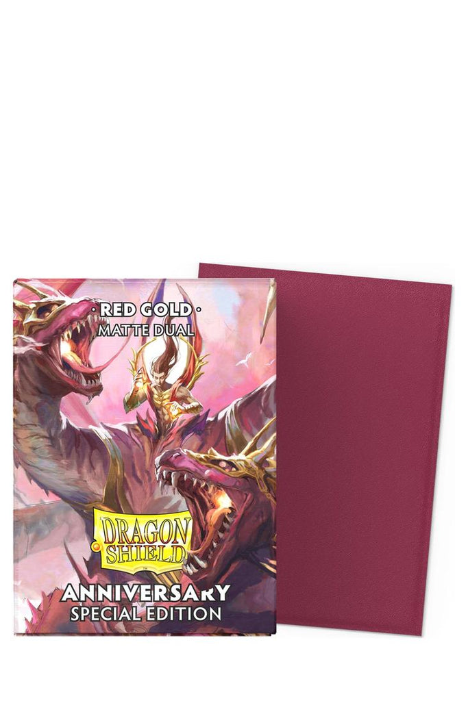 Dragon Shield - 100 Dual Matte Sleeves Standardgrösse - 25th Special Edition - Red Gold