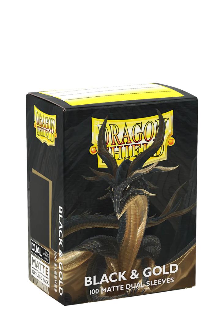 Dragon Shield - 100 Matte Dual Sleeves Standardgrösse - Black & Gold