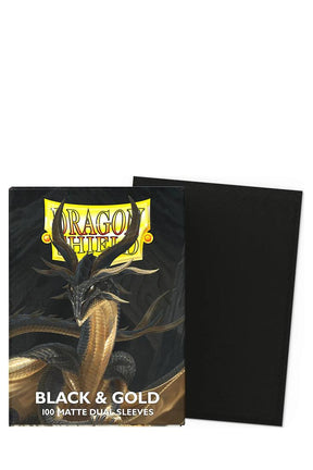 Dragon Shield - 100 Matte Dual Sleeves Standardgrösse - Black & Gold