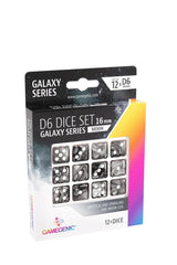 12er-Pack 16mm D6 Würfel - Galaxy Series - Moon