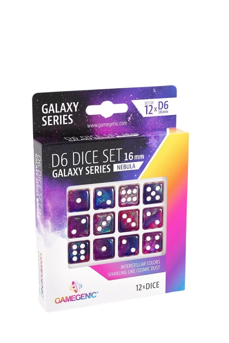 12er-Pack 16mm D6 Würfel - Galaxy Series - Nebula