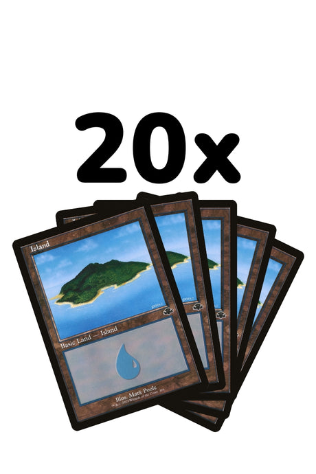 Magic: The Gathering - 20 Retro Basic Lands - Island - Englisch