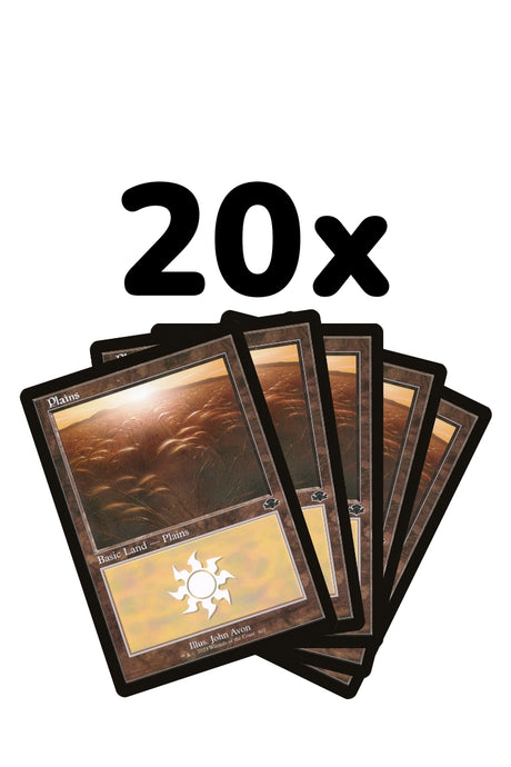Magic: The Gathering - 20 Retro Basic Lands - Plains - Englisch