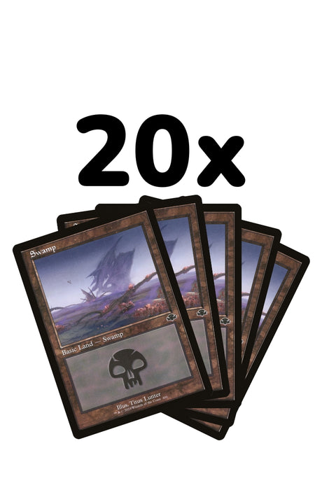 Magic: The Gathering - 20 Retro Basic Lands - Swamp - Englisch