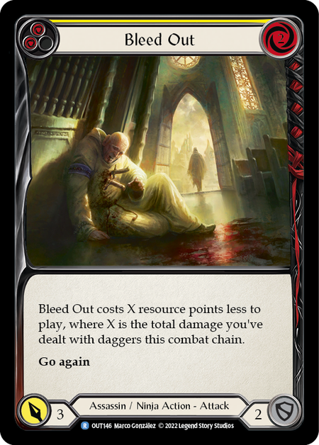 Flesh and Blood - Bleed Out (Yellow) Rainbow Foil - Outsiders