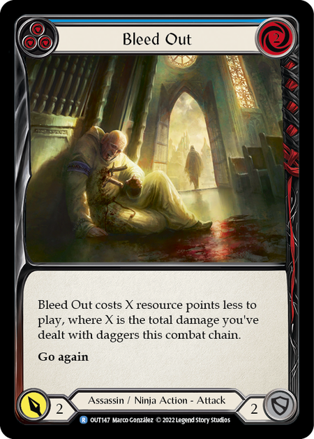 Flesh and Blood - Bleed Out (Blue) Rainbow Foil - Outsiders