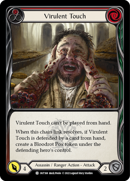 Flesh and Blood - Virulent Touch (Red) Rainbow Foil - Outsiders