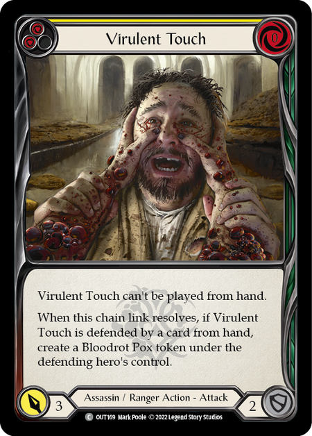 Flesh and Blood - Virulent Touch (Yellow) Rainbow Foil - Outsiders