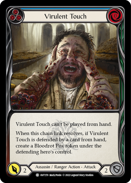 Flesh and Blood - Virulent Touch (Blue) Rainbow Foil - Outsiders