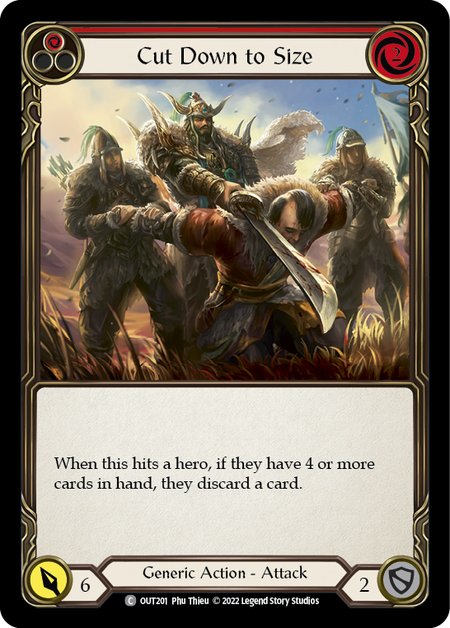 Flesh and Blood - Cut Down to Size (Red) Rainbow Foil - Outsiders