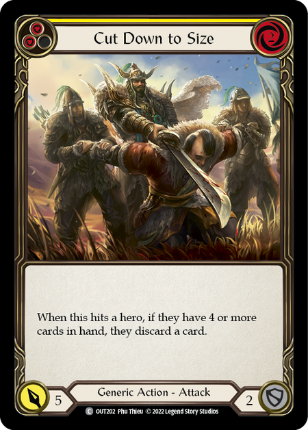 Flesh and Blood - Cut Down to Size (Yellow) Rainbow Foil - Outsiders