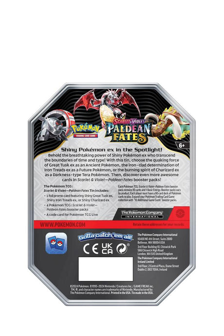 Pokémon - Scarlet & Violet - Paldean Fates Tin Box Tera Charizard ex - Englisch